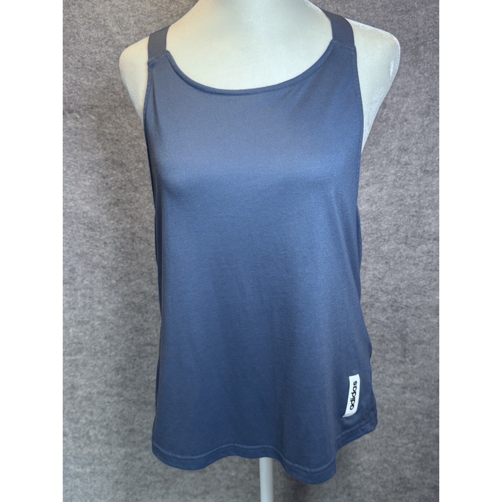 adidas CLIMALITE Women's Size L Brilliant Basics Sleeveless Tank Top Slate Blue